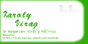 karoly virag business card